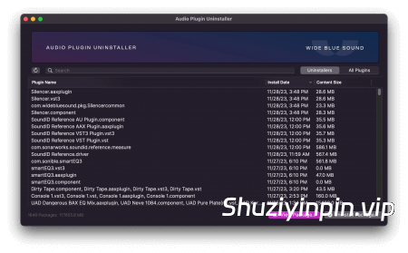 [Mac音频插件卸载器] Wide Blue Sound Audio Plugin Uninstaller [MacOSX]（6.08MB）