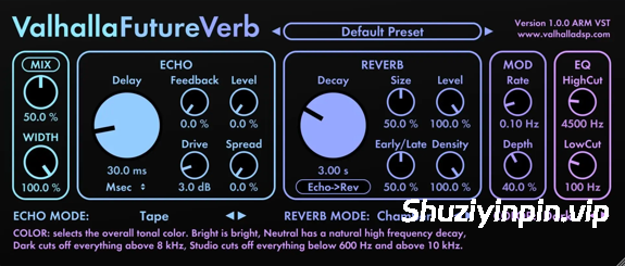[创新性算法混响] Valhalla DSP Valhalla FutureVerb v1.0.0.8 Incl Patched and Keygen-R2R [WiN]（8.9MB)
