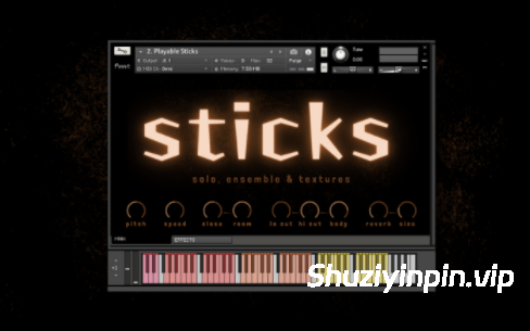 [影视配乐部落街头打击乐音源] Pssst Instruments Sticks Solo Ensemble and Textures [KONTAKT]（114.1MB）
