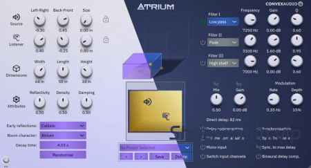 [新一代混响：声学空间模拟插件] Convex Audio Atrium v1.2.0 Patched Incl. Keygen-MOCHA [WiN]（4.4MB）