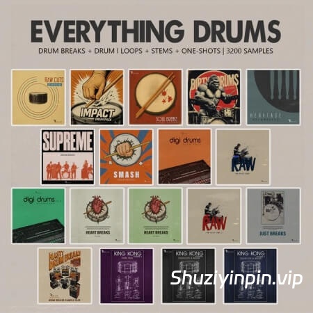 [终极鼓组制作工具包] Retro Loops Everything Drums (One-Shots and Drum Breaks) [WAV]（7.21GB）