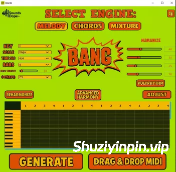 [功能强大的 MIDI 生成插件] SoundsDope BANG by WASNTMEVIELDIDIT and GHXSTLINE 64 Bit [WiN]（19MB）