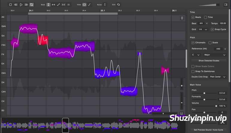 [声乐编辑音高修正工具] DoublePi Technologies Vovious v1.0.5 [U2B] [MacOSX]（15MB）