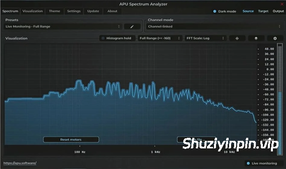 [频谱分析工具] APU Software Spectrum Analyzer v5.1.7 STANDALONE VST3 AU AAX [WiN, MacOSX]（64.5MB)