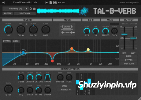 [高品质人工混响] Togu Audio Line TAL-G-Verb v2.1.0 [WiN, MacOSX]（8MB+24.8MB）