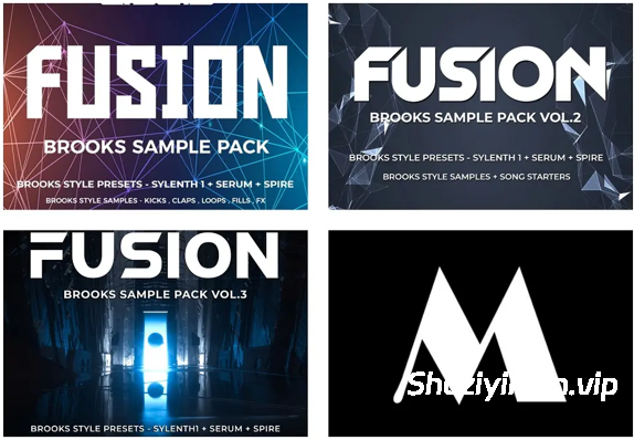 [合集：House浩室素材Sylenth1预置Serum预置Spire预置FL工程] Fusion Brooks Sample Pack Vol.1+2+3 [WAV, MiDi]（1.6GB）