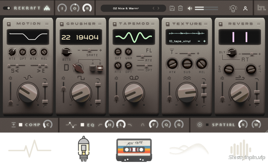 [模块化 Lofi 低保真复古染色效果器] BeatSkillz Rekraft v1.25 U2B-MORiA [MacOSX]（411MB)