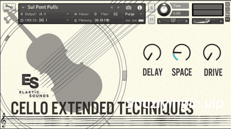 [大提琴扩展技巧音源] Elastic Sounds Cello Extended Techniques v1.1 [KONTAKT]（719.57MB）