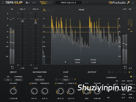 [音频削波饱和效果器插件] TBProAudio TBPAClip v1.3.3 Incl Keygen-R2R [WiN]（7.6MB）