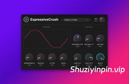 [复古风格失真插件] Expressive DSP ExpressiveCrush v1.1.0 Patched+License Manager U2B-GUISEPPE [MacOSX]（29.20MB）
