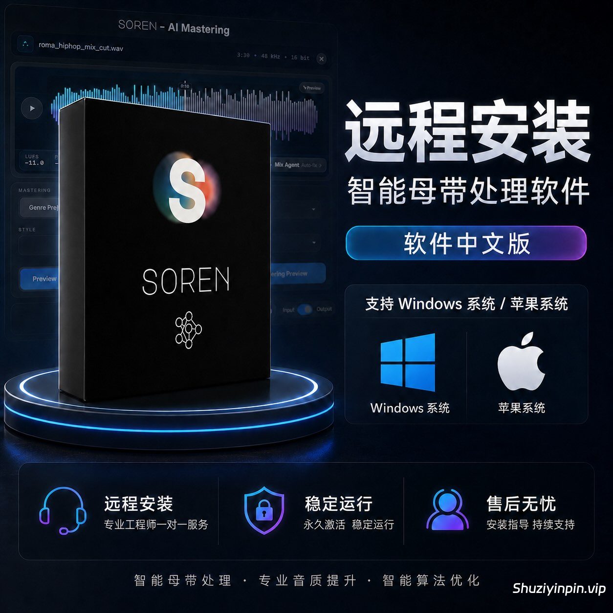 【中文版】Rast Sound Soren 1.5 AI 智能全自动一键母带工具 WiN MAC