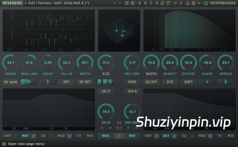 [双引擎3D空间混响] DevProAudio REVERSIDE v1.0.0-V.R [WiN, MacOSX]（63 MB+97MB）