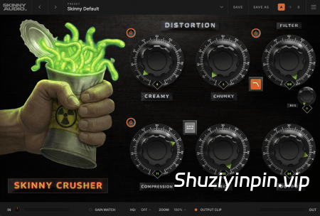 [经典风格音频失真压缩插件] Skinny Audio Skinny Crusher v1.2.2 Incl. License Manager-GUISEPPE [MacOSX]（243MB）