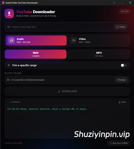 [亲测可用：YouTube音频视频下载器] EvroHQ Audio Video YouTube Downloader [WiN]（476.44MB）
