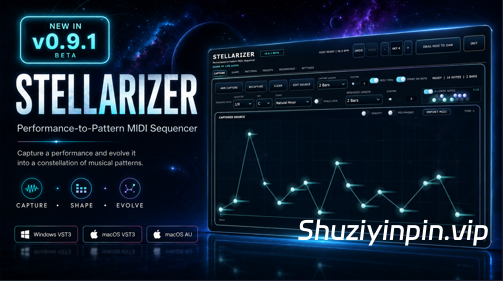 [演奏转乐句MIDI音序器] S1gns Of L1fe Stellarizer v0.9.0 BETA-ARCADiA [MacOSX]（22MB）