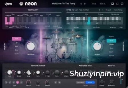 [劲爆新迪斯科虚拟鼓手插件] UJAM Virtual Drummer NEON v2.5.0 [WiN]（742.2MB+967MB）