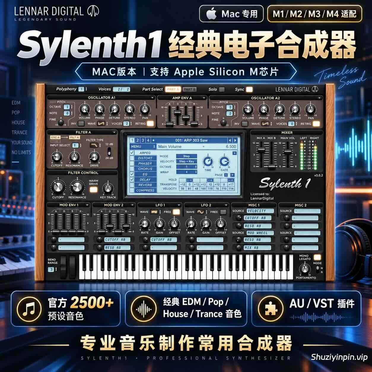 经典电子合成器 Mac版 LennarDigital Sylenth1 v3.0.7 [MacOSX]
