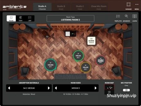 [房间模拟器] Audio Modeling Ambiente v1.4.3-V.R [WiN, MacOSX]