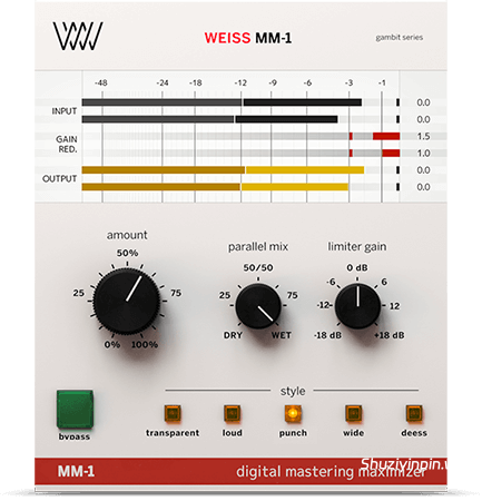 [智能母带处理优化器] Softube Weiss MM-1 Mastering Maximizer v2.5.9-R2R [WiN]